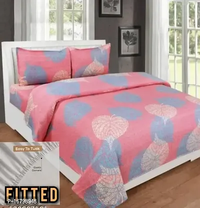 New Town Attractive Fitted 1 Bedsheet 2 Pillow Covers