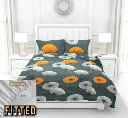 New Town Attractive Fitted 1 Bedsheet 2 Pillow Covers