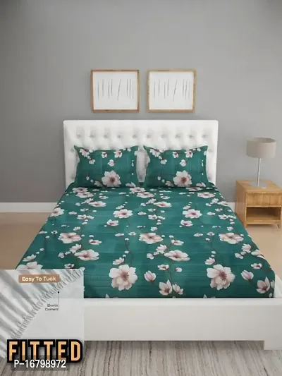 New Town Attractive Fitted 1 Bedsheet 2 Pillow Covers