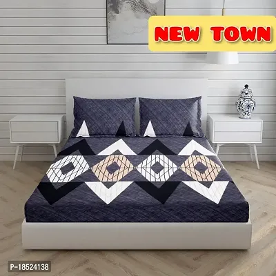 NewTown Elastic Fitted Attractive Bedsheet With 2 Pillow covers