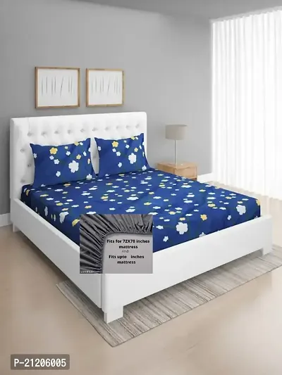 NewTown Elastic Fitted Attractive 1 Bedsheet With 2 Pillow covers
