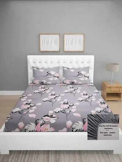 Printed Double Bedsheet with 2 Pillow Cover