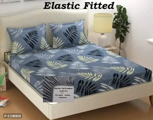 NewTown Elastic Fitted Attractive 1 Bedsheet With 2 Pillow covers