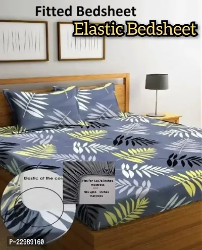 New Town Attractive Fitted 1 Bedsheet 2 Pillow Covers-thumb0