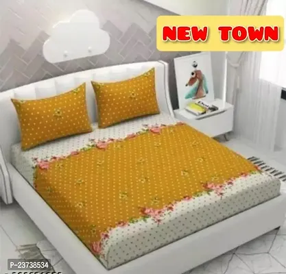 New Town Attractive High Quality Fitted 1  Bedsheet 2 Pillow Covers