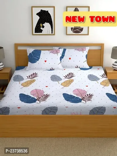 New Town Attractive High Quality Fitted 1  Bedsheet 2 Pillow Covers