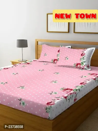 New Town Attractive High Quality Fitted 1  Bedsheet 2 Pillow Covers