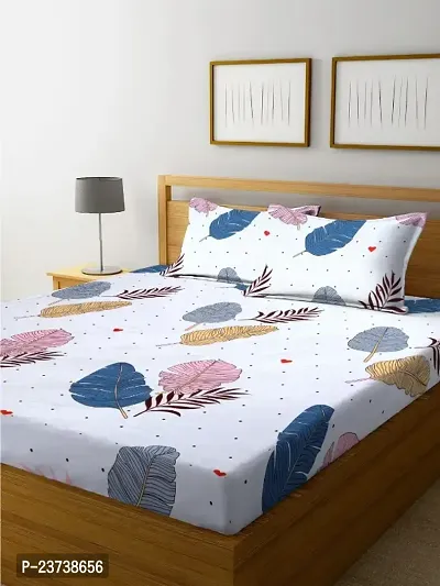 New Town Attractive High Quality Fitted 1  Bedsheet 2 Pillow Covers-thumb0