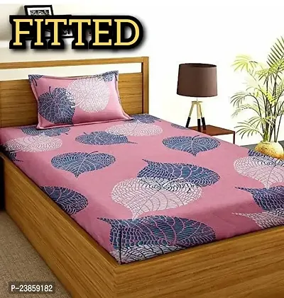 New Town Attractive Single 1 Fitted bedsheet  1 Pillow Cover