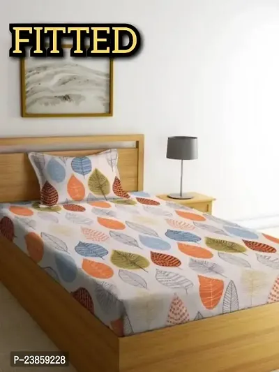 New Town Attractive Single 1 Fitted bedsheet  1 Pillow Cover