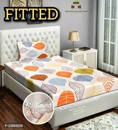 New Town Attractive Single 1 Fitted bedsheet  1 Pillow Cover