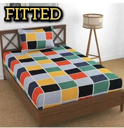 Fabture Glace Cotton Bedsheet (MULTIBLOCK, Small Single)