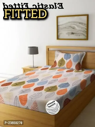 New Town Attractive Single 1 Fitted bedsheet  1 Pillow Cover