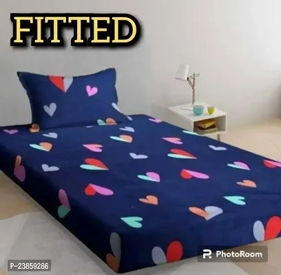 New Town Attractive Single 1 Fitted bedsheet  1 Pillow Cover