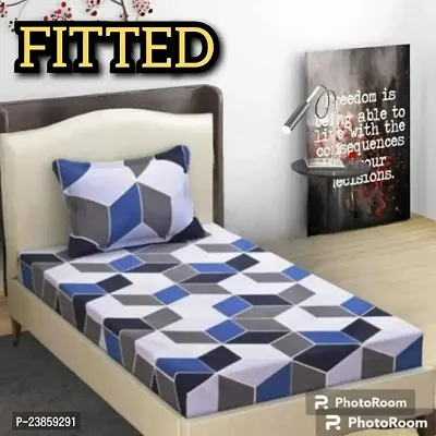 New Town Attractive Single 1 Fitted bedsheet  1 Pillow Cover