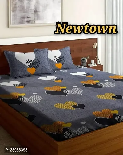 New Town All Around 1 Attractive Fitted Bedsheet with 2 Pillow Covers-thumb0