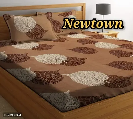 New Town All Around 1 Attractive Fitted Bedsheet with 2 Pillow Covers-thumb0