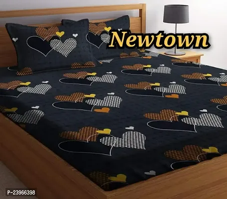 New Town All Around 1 Attractive Fitted Bedsheet with 2 Pillow Covers