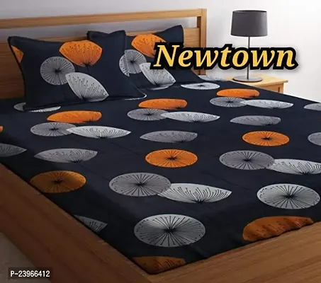 New Town All Around 1 Attractive Fitted Bedsheet with 2 Pillow Covers-thumb0