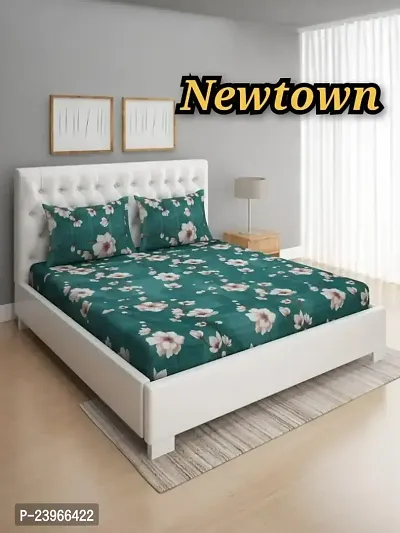 New Town All Around 1 Attractive Fitted Bedsheet with 2 Pillow Covers