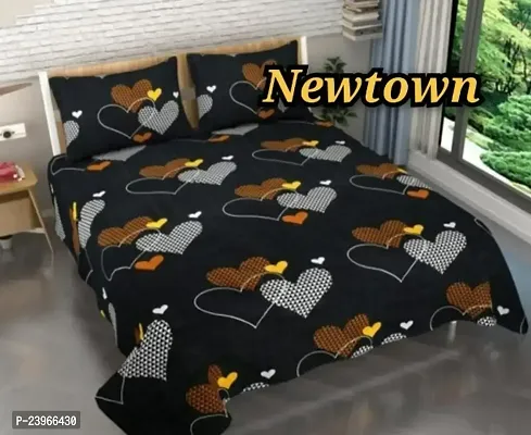 New Town All Around 1 Attractive Fitted Bedsheet with 2 Pillow Covers-thumb0