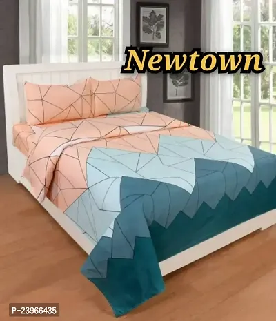 New Town All Around 1 Attractive Fitted Bedsheet with 2 Pillow Covers