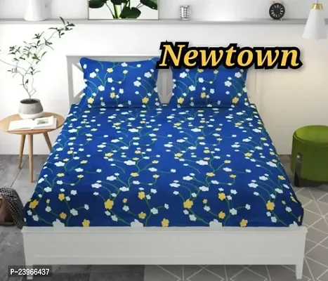 New Town All Around 1 Attractive Fitted Bedsheet with 2 Pillow Covers-thumb0