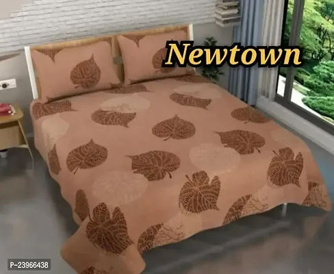 New Town All Around 1 Attractive Fitted Bedsheet with 2 Pillow Covers-thumb0