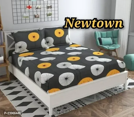 New Town All Around 1 Attractive Fitted Bedsheet with 2 Pillow Covers