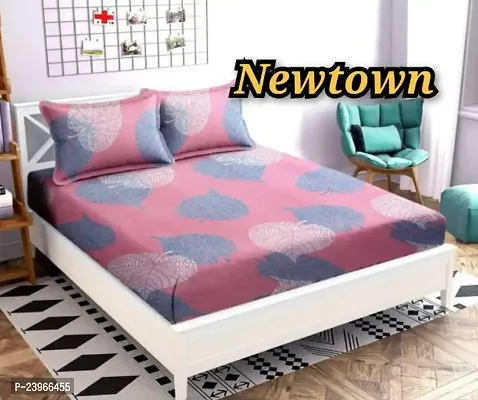 New Town All Around 1 Attractive Fitted Bedsheet with 2 Pillow Covers