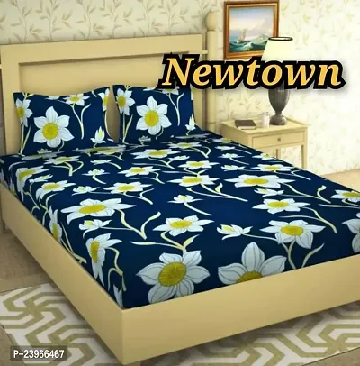 New Town All Around 1 Attractive Fitted Bedsheet with 2 Pillow Covers