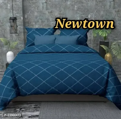 New Town All Around 1 Attractive Fitted Bedsheet with 2 Pillow Covers-thumb0