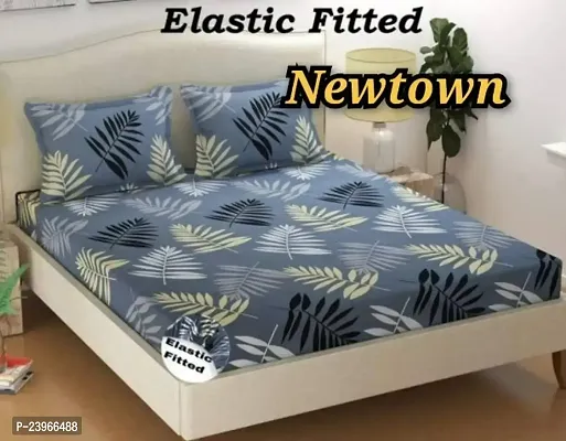 New Town All Around 1 Attractive Fitted Bedsheet with 2 Pillow Covers-thumb0