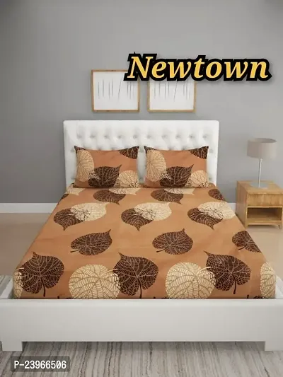 New Town All Around 1 Attractive Fitted Bedsheet with 2 Pillow Covers-thumb0