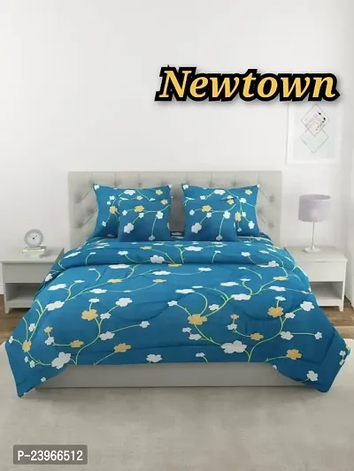 New Town All Around 1 Attractive Fitted Bedsheet with 2 Pillow Covers