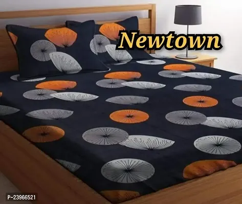 New Town All Around 1 Attractive Fitted Bedsheet with 2 Pillow Covers-thumb0