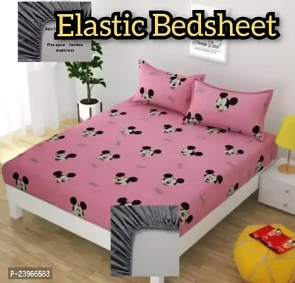 New Town All Around 1 Attractive Fitted Bedsheet with 2 Pillow Covers-thumb0