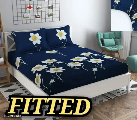 New Town All Around 1 Attractive Fitted Bedsheet with 2 Pillow Covers-thumb0