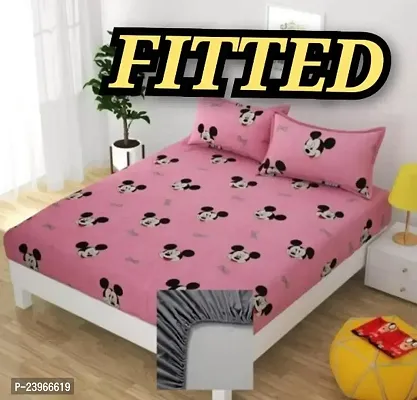 New Town All Around 1 Attractive Fitted Bedsheet with 2 Pillow Covers-thumb0