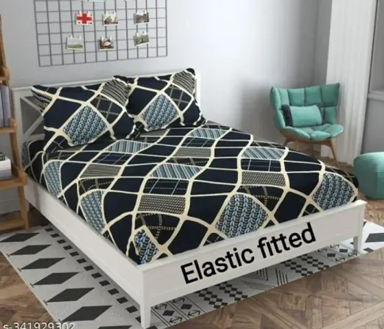 Limited Stock!! Elastic Fitted Bedsheets with Pillow Covers