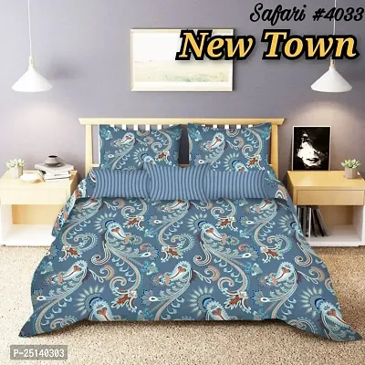 New Town Attractive Branded Premium  Elastic( Fitted) Double  Bedsheet With 2 Pillow Covers