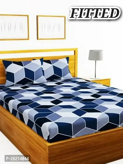 New Town Attractive Fitted 1 Bedsheet 2 Pillow Covers