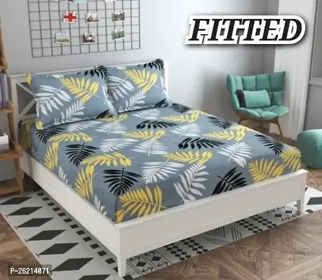 New Town Attractive Fitted 1 Bedsheet 2 Pillow Covers