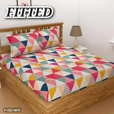 New Town Attractive Fitted 1 Bedsheet 2 Pillow Covers