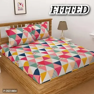 New Town Attractive Fitted 1 Bedsheet 2 Pillow Covers