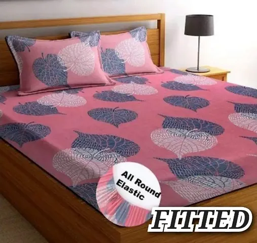 Printed Double Bedsheet with 2 Pillow Cover