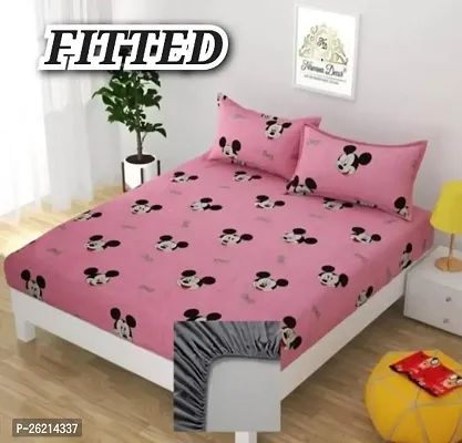 New Town Attractive Fitted 1 Bedsheet 2 Pillow Covers-thumb0