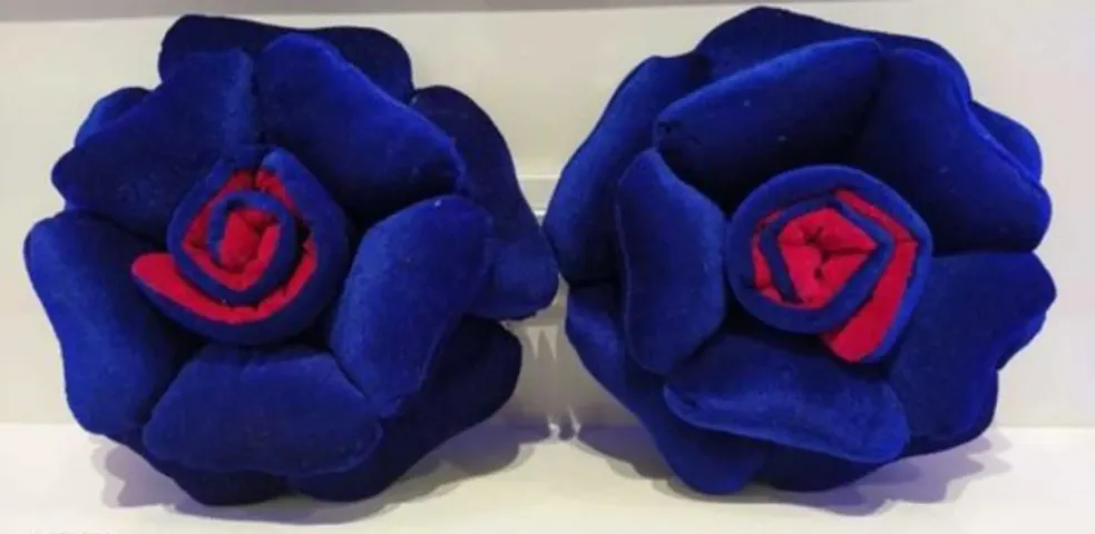 Solid Velvet Rose Pair Set of 2 Cushions