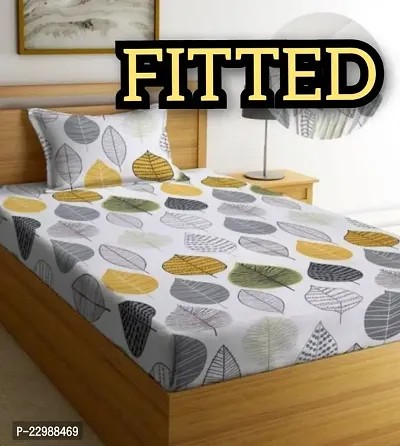 New Town Trendy Attractive Fitted 1 Single Bedsheet 1 Pillow Covers