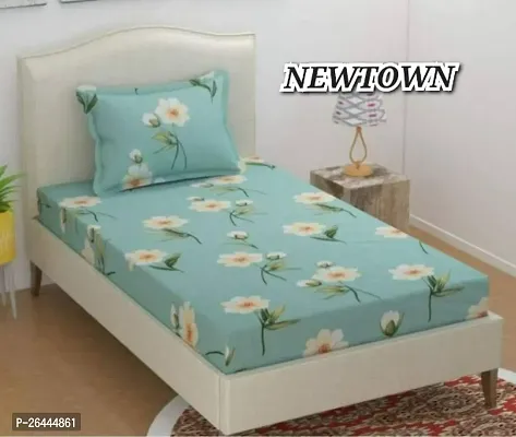 NEW TOWNreg; Elastic( Fitted) Single Bedsheet With 1 Pillow Cover ( Pack of 1) Fit Upto 6 Inches Mattress-thumb0